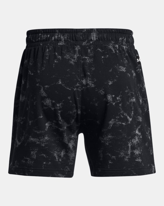 Men's Project Rock Rival Terry Printed Shorts in Black image number 5